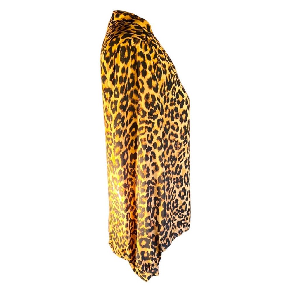 Isaac Mizrahi New York Leopard Chiffon V-Neck Balloon Sleeve IMNYC Size XS - Picture 5 of 7